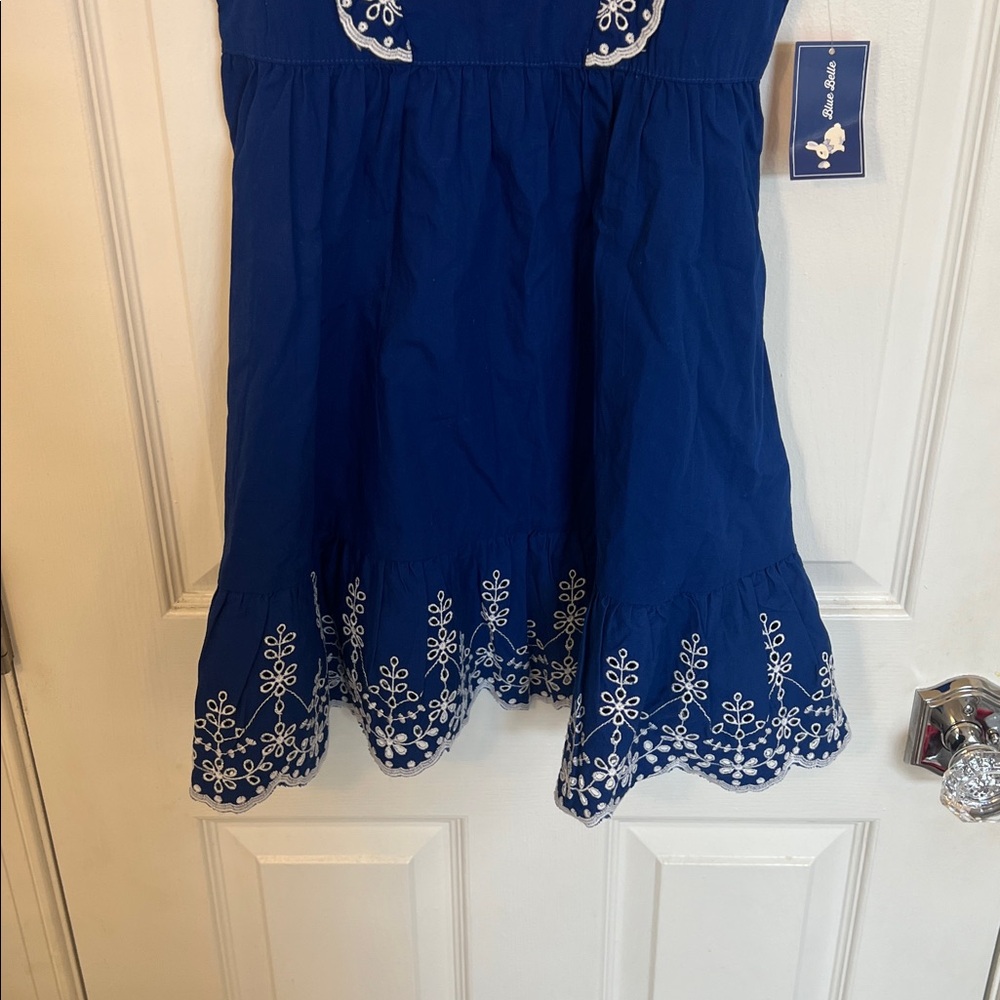NEW Gymboree Blue Belle Royal Blue Dress with White Detailing - Picture 3 of 11
